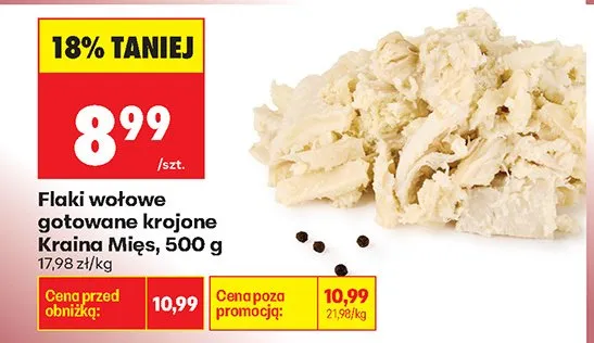 Flaki wołowe gotowane krojone 500g promocja w Biedronka