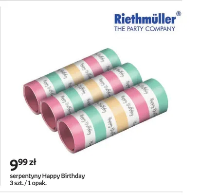 Serpentyny Happy Birthday Riethmüller promocja w Empik