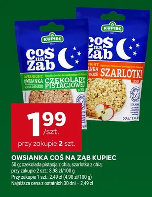 Owsianka Coś na Ząb Kupiec szarlotka z chia promocja w Stokrotka