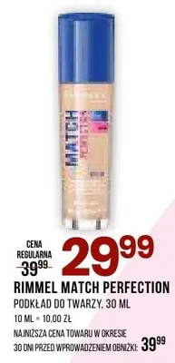 Podkład do twarzy Rimmel Match Perfection promocja w Drogerie Natura