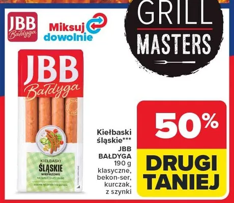 Kiełbaski śląskie klasyczne JBB Bałdyga promocja w Carrefour