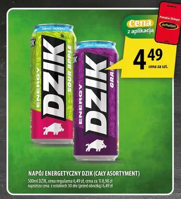 Napój energetyczny Dzik promocja w Arhelan