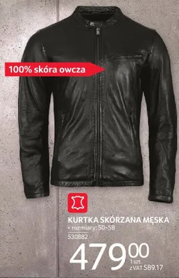 Kurtka skórzana męska promocja w Selgros