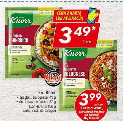 Fix Knorr spaghetti bolognese promocja w LEWIATAN