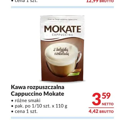 Kawa rozpuszczalna Cappuccino Mokate promocja w Makro