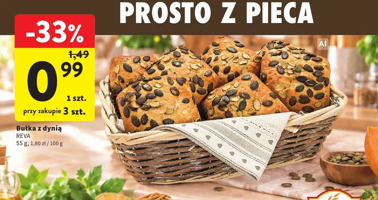 Bułka z dynią Reva promocja w Intermarche