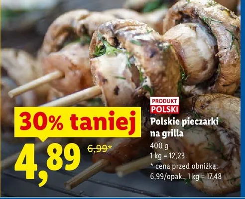 Pieczarki na grilla polskie promocja w Lidl