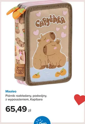 Piórnik rozkładany podwójny z wyposażeniem Kapibara Maaleo promocja w Smyk