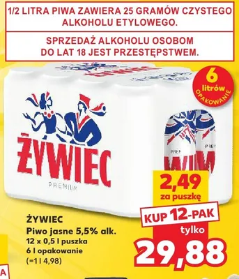 Piwo Jasne 5,5% alk. 12-pak promocja w Kaufland