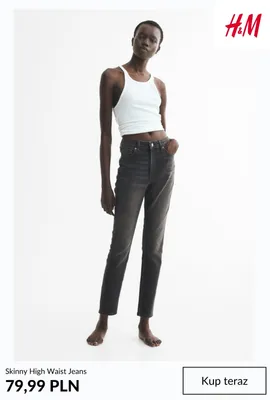 Jeansy damskie Skinny High Waist H & M promocja w H&M