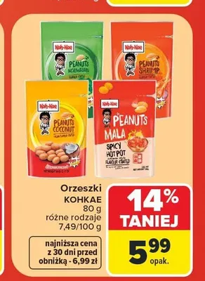 Orzeszki Kohkae Peanuts Shrimp promocja w Carrefour