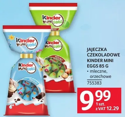 Jajeczka czekoladowe Kinder Eggs 85g mleczne, orzechowe promocja w Selgros