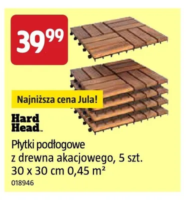 Płytki podłogowe z drewna akacjowego Hard Head promocja w Jula