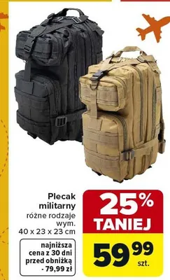Plecak militarny różne rodzaje promocja w Carrefour