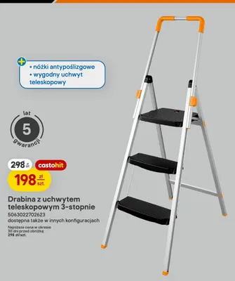 Drabina z uchwytem teleskopowym Magnusson 3-stopnie promocja w Castorama