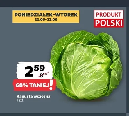 Kapusta wczesna polska promocja w Netto