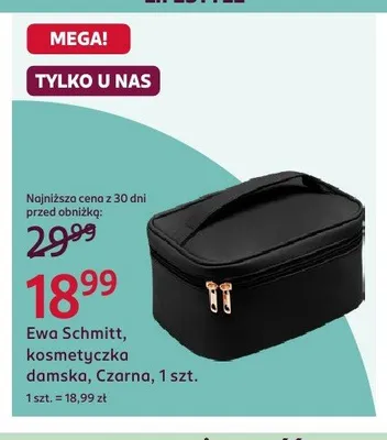 Kosmetyczka damska Ewa Schmitt czarna promocja w Rossmann