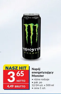 Napój energetyzujący Monster promocja w Makro
