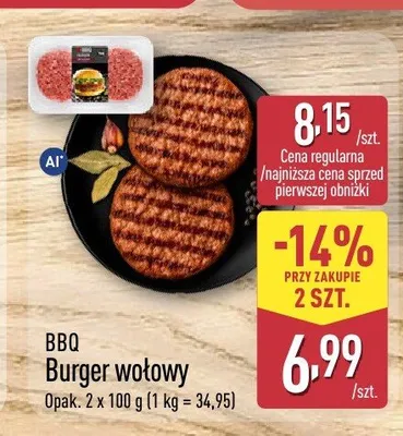 Burger wołowy BBQ promocja w Aldi
