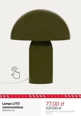Lampa Lito ciemnozielona 20x24,5 cm promocja w Homla