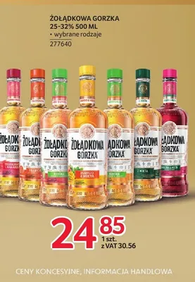Wódka ŻOŁĄDKOWA GORZKA 25-32% 500 ML promocja w Selgros