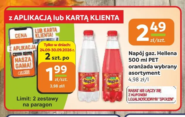 Napój gazowany Hellena oranżada promocja w Społem Częstochowa