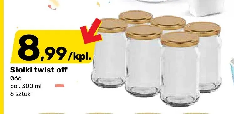 Słoiki twist off Ø66 poj. 300ml 6-pak promocja w Bricomarche