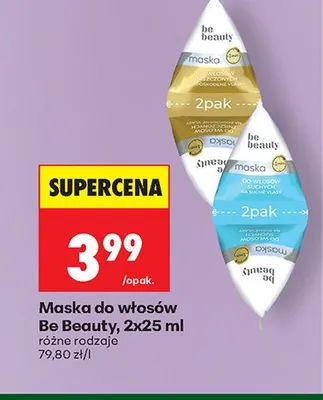 Maska do włosów Be Beauty do włosów suchych 2-pak promocja w Biedronka