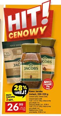 Kawa rozpuszczalna Jacobs Crema Gold promocja w Twój Market