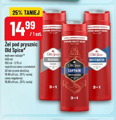 Żel pod prysznic 3w1 Old Spice Captain promocja w POLOmarket