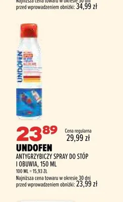 Antygrzybiczy spray do stóp i obuwia Undofen promocja w Drogerie Natura
