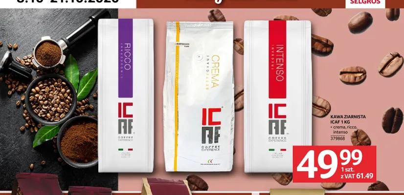 Kawa ziarnista ICAF Intenso promocja w Selgros