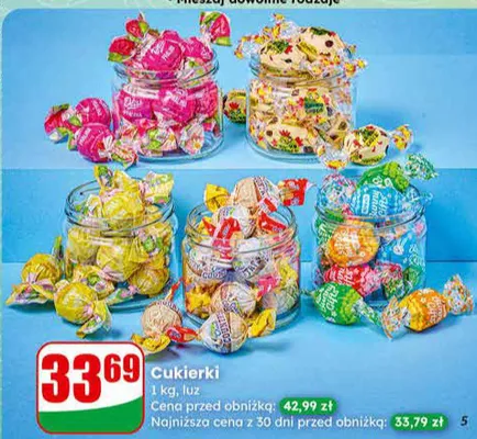 Cukierki 1 kg, luz promocja w Dino