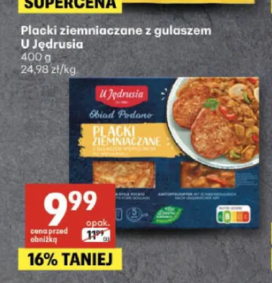 Placki ziemniaczane z gulaszem U Jędrusia promocja w Delikatesy Centrum