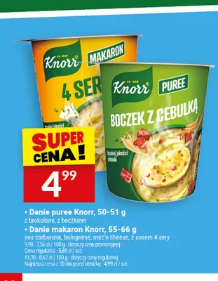 Danie makaron z sosem 4 sery Knorr promocja w Twój Market