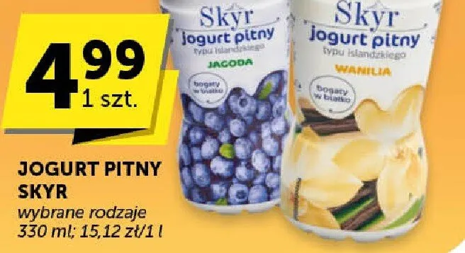Jogurt pitny Skyr Piątnica różne rodzaje promocja w Euro Sklep