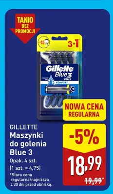 Maszynki do golenia Blue 3 Gillette promocja w Aldi