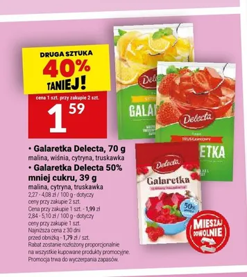 Galaretka Delecta 50% mniej cukru cytryna promocja w Twój Market