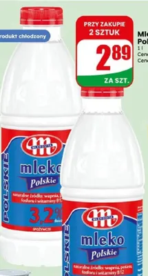 Mleko spożywcze świeże 3,2% Polskie Mlekovita promocja w Dino