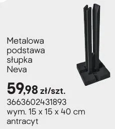 Metalowa podstawa słupka Neva antracyt promocja w Castorama
