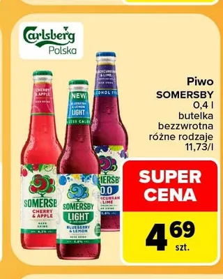 Piwo bezalkoholowe Somersby Blueberry & Lemon promocja w Carrefour