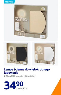 Lampa ścienna do wielokrotnego ładowania promocja w Action