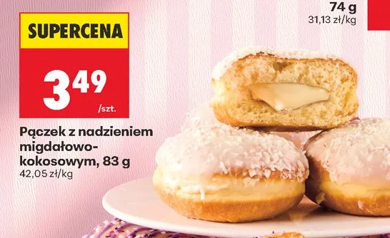 Pączek z nadzieniem migdałowo-kokosowym promocja w Biedronka