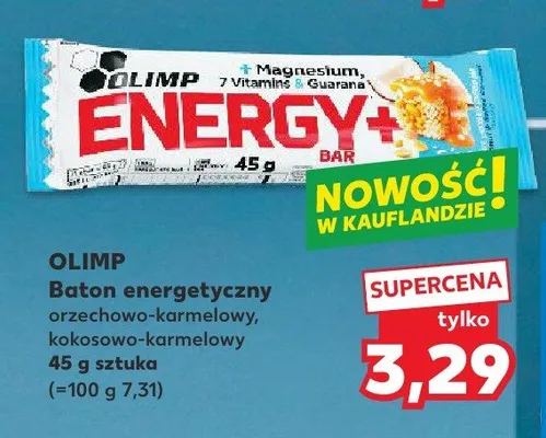 Baton energetyczny Olimp Energy+ Bar kokosowo-karmelowy promocja w Kaufland