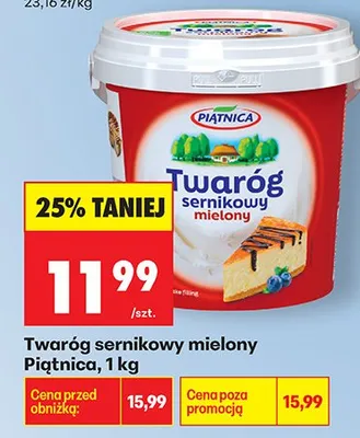 Twaróg sernikowy mielony promocja w Biedronka