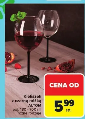 Kieliszek z czarną nóżką różne rodzaje promocja w Carrefour Market