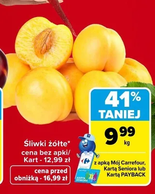 Śliwki żółte promocja w Carrefour Market