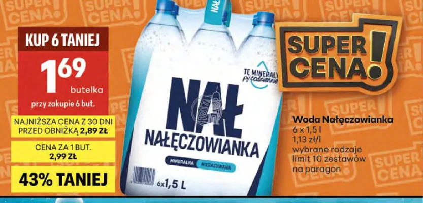 Woda Nałęczowianka 6-pak 1,5l promocja w Delikatesy Centrum