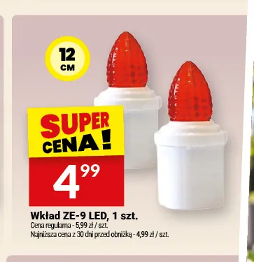 Wkład do zniczy LED ZE-9 12 cm promocja w Twój Market