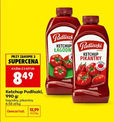 Ketchup łagodny Pudliszki promocja w Biedronka